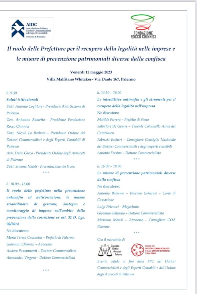 Il ruolo delle Prefetture per il recupero della legalità nelle imprese e le misure di prevenzione patrimoniali diverse dalla confisca