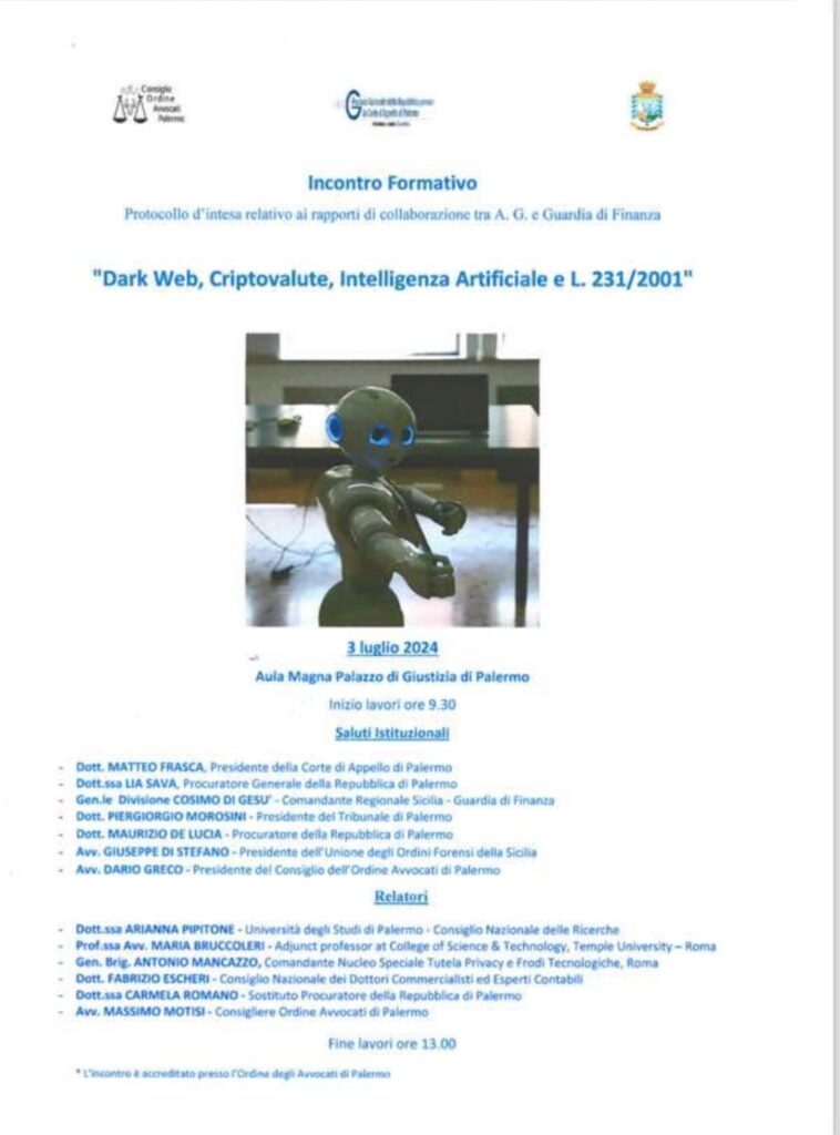 Dark Web, Criptovalute, Intelligenza Artificiale e L. 231/2001