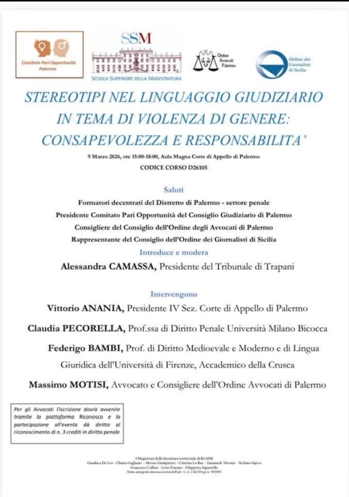 Stereotipi nel linguaggio giudiziario in tema di violenza di genere